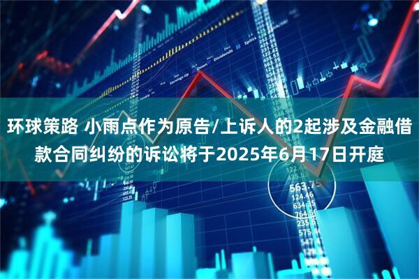 环球策路 小雨点作为原告/上诉人的2起涉及金融借款合同纠纷的诉讼将于2025年6月17日开庭
